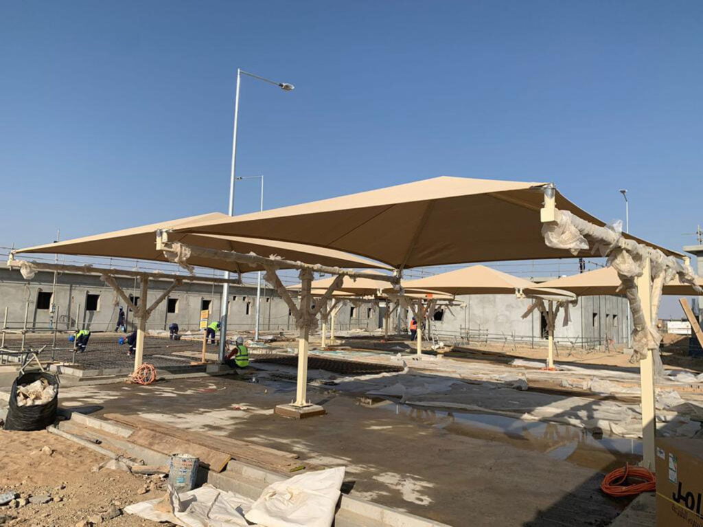 PYRAMID BOTTOM SUPPORT CAR PARKING SHADES (4)
