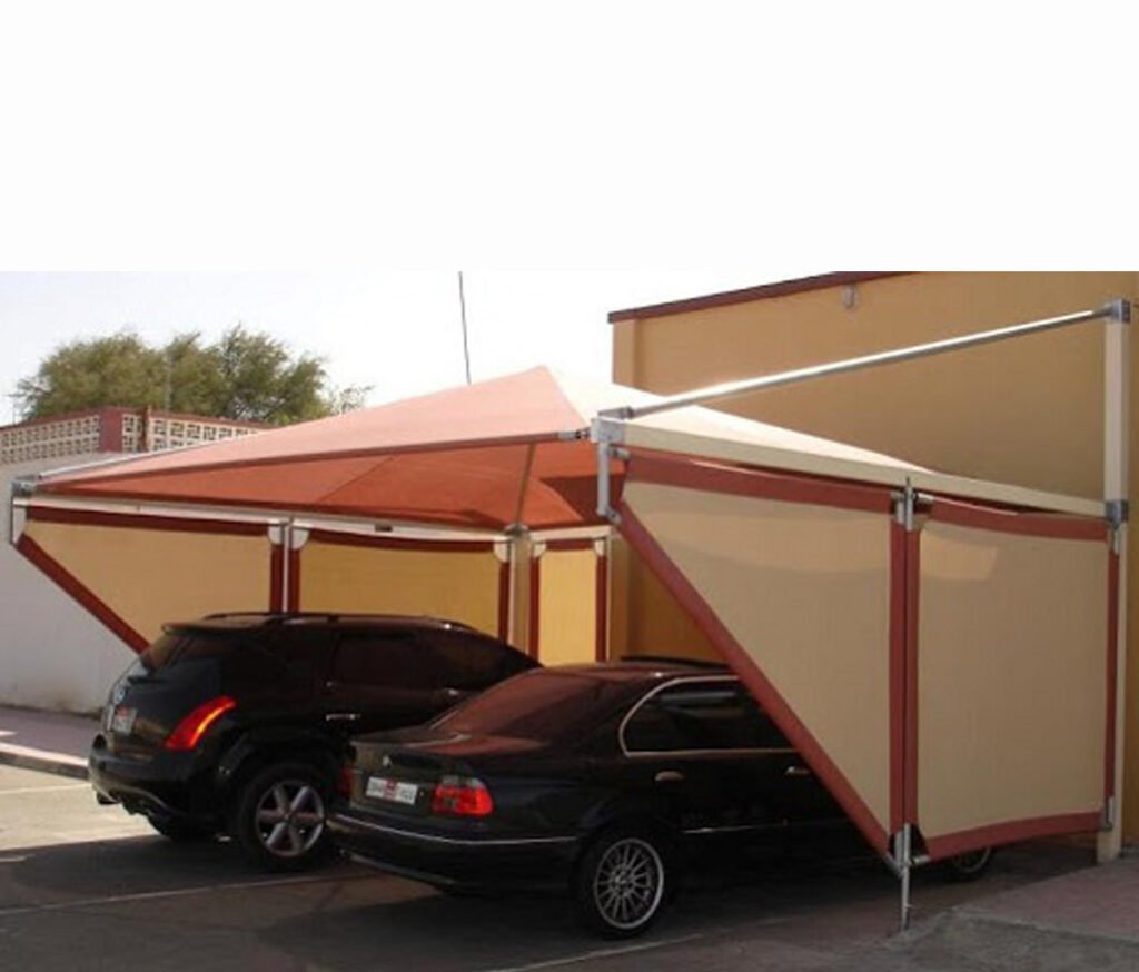 Pyramid Top Support Car Parking Shades (3)
